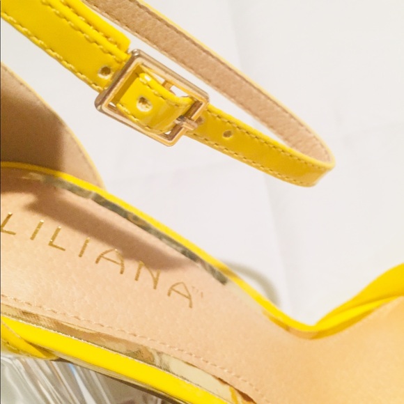 💥New Liliana Yellow Peep Toe Heels - Picture 6 of 8